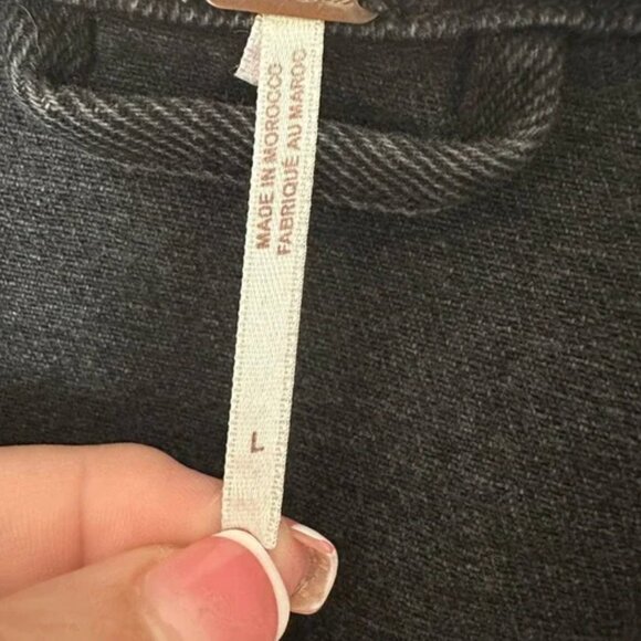 Free People Jolene Oversized Trucker Denim Jean Jacket In Black Large - Picture 2 of 8